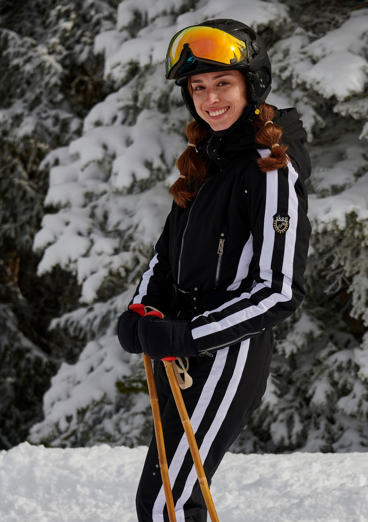 ski jackets, ski pants, luxury skiwear, ski apparel, ski fashion, fur ski apparel, fur trim, Brit One-Piece Suit, Skea Limited, Skea Limited - Skea Limited