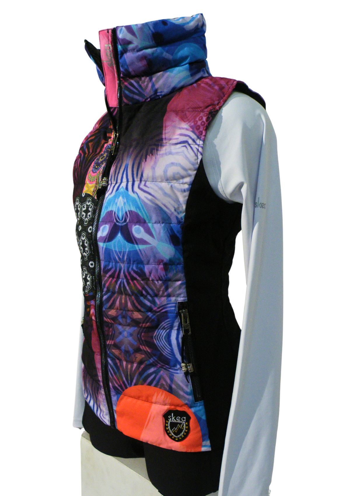 ski jackets, ski pants, luxury skiwear, ski apparel, ski fashion, fur ski apparel, fur trim, Cosmic Vest, Skea Limited, Skea Limited - Skea Limited