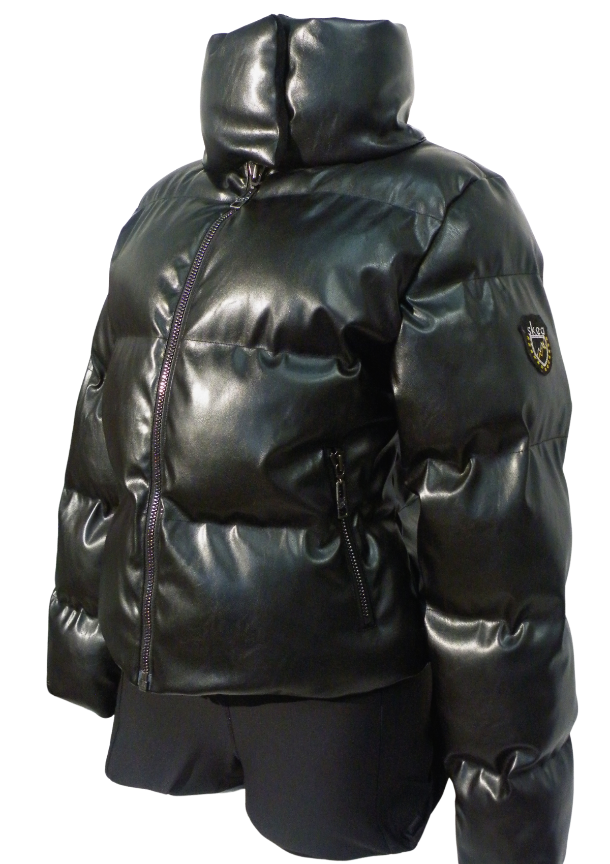 Ava Crop Vegan-Leather Jacket