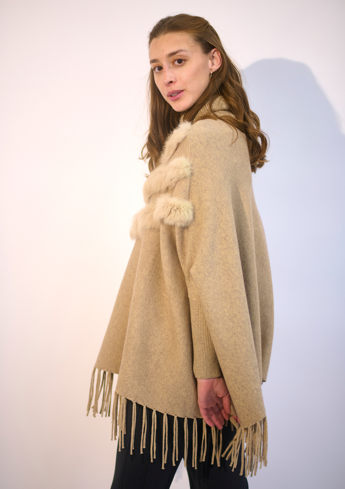 ski jackets, ski pants, luxury skiwear, ski apparel, ski fashion, fur ski apparel, fur trim, Fringe Shawl, Skea Limited, Skea Limited - Skea Limited