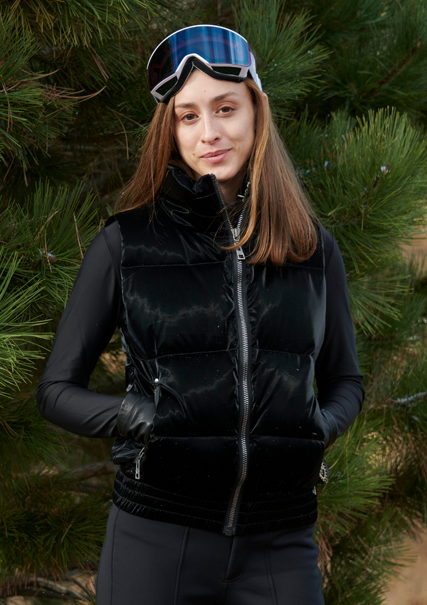 ski jackets, ski pants, luxury skiwear, ski apparel, ski fashion, fur ski apparel, fur trim, Tess Ultra Puffy Vest, Skea Limited, Skea Limited - Skea Limited