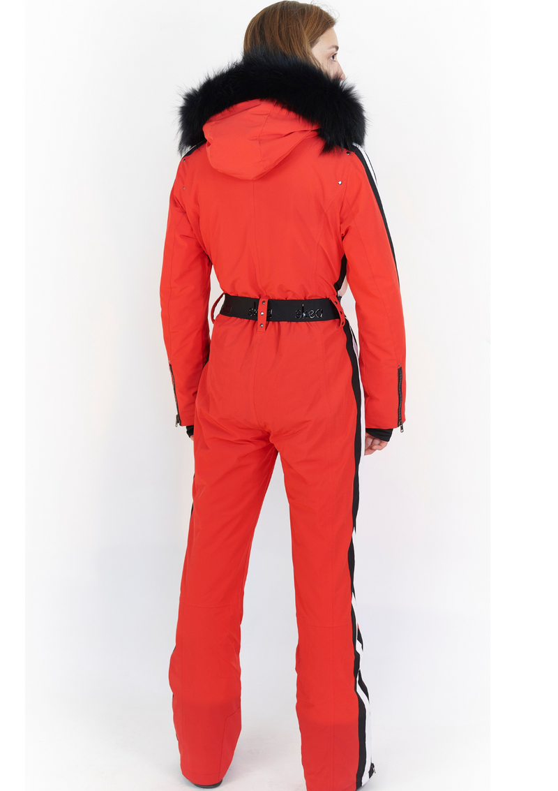 ski jackets, ski pants, luxury skiwear, ski apparel, ski fashion, fur ski apparel, fur trim, Brit One-Piece Suit, Skea Limited, Skea Limited - Skea Limited