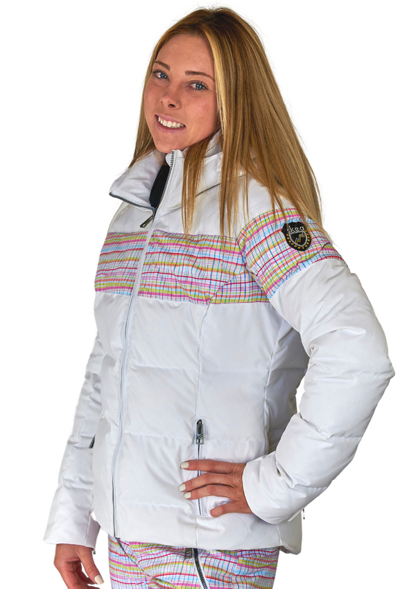 ski jackets, ski pants, luxury skiwear, ski apparel, ski fashion, fur ski apparel, fur trim, Elsa Print Ski Jacket - Outlet -  LAST ONE, Skea Limited, Skea Limited - Skea Limited