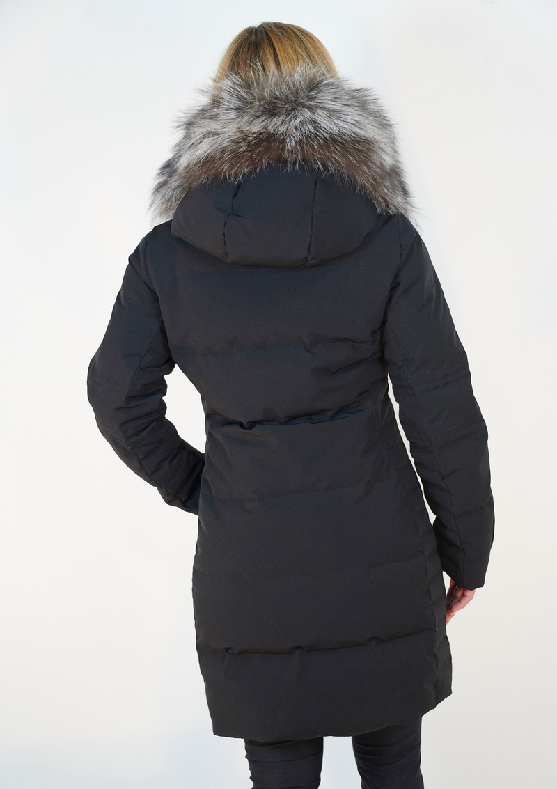 ski jackets, ski pants, luxury skiwear, ski apparel, ski fashion, fur ski apparel, fur trim, Alexandra Long Coat, Skea Limited, Skea Limited - Skea Limited