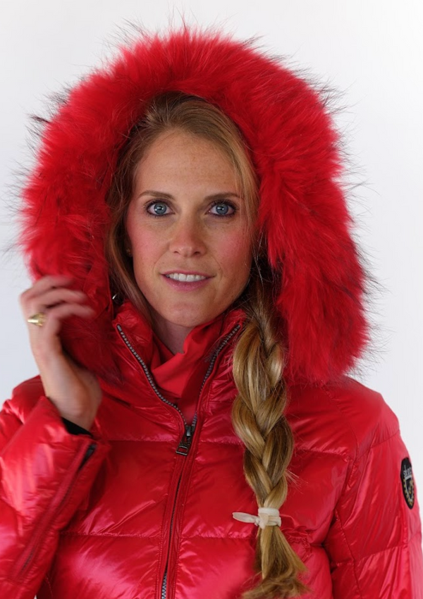 ski jackets, ski pants, luxury skiwear, ski apparel, ski fashion, fur ski apparel, fur trim, Real 2 inch Red Fur, Skea Limited, Skea Limited - Skea Limited