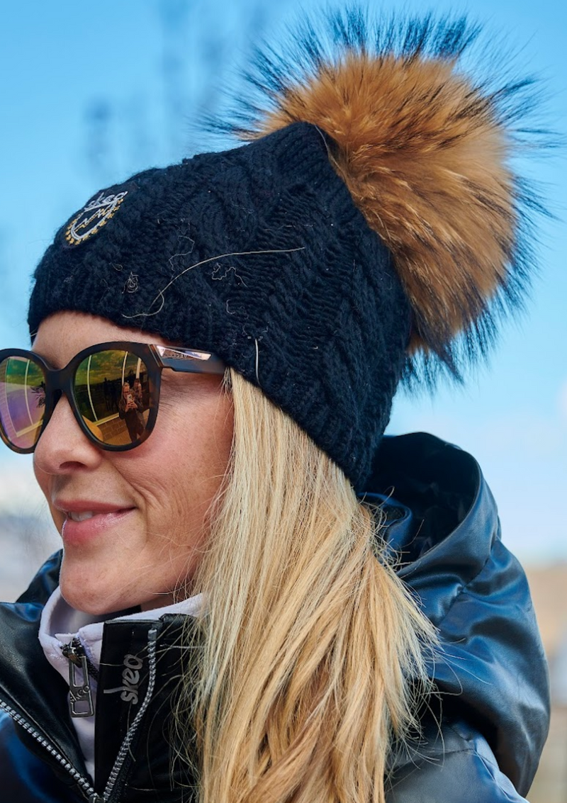 ski jackets, ski pants, luxury skiwear, ski apparel, ski fashion, fur ski apparel, fur trim, Betty (Big Pom) Hat, Skea Limited, Skea Limited - Skea Limited