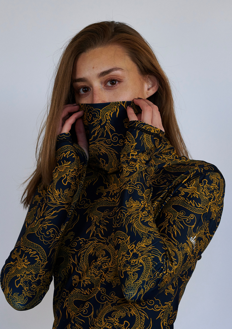 ski jackets, ski pants, luxury skiwear, ski apparel, ski fashion, fur ski apparel, fur trim, Bonnie Tall Neck Top - 50th Anniversary Collection, Skea Limited, Skea Limited - Skea Limited