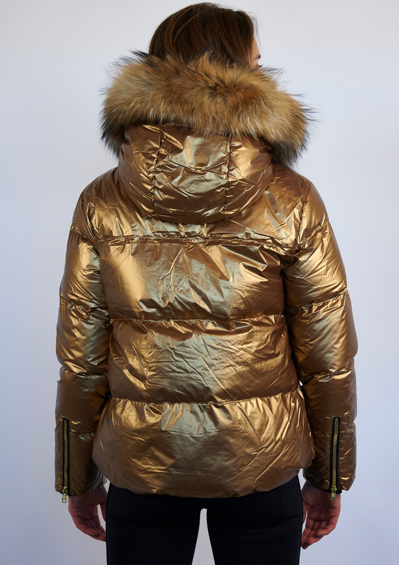 ski jackets, ski pants, luxury skiwear, ski apparel, ski fashion, fur ski apparel, fur trim, Jocelyn Ultra Puffy Jacket - 50th Anniversary Collection, Skea Limited, Skea Limited - Skea Limited