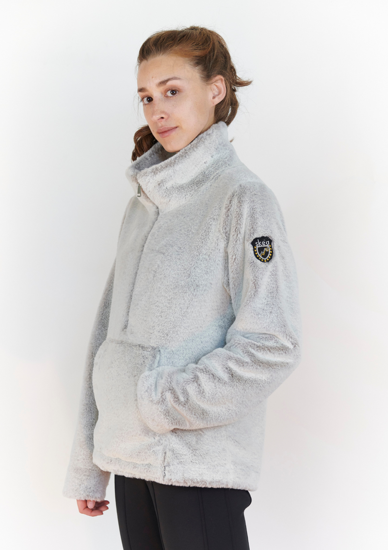 Faux fur campus half 2025 zip pullover