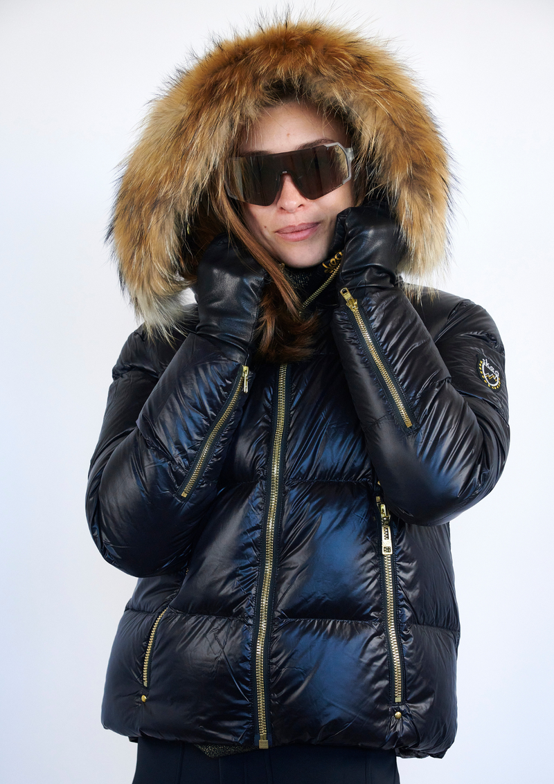 ski jackets, ski pants, luxury skiwear, ski apparel, ski fashion, fur ski apparel, fur trim, Jocelyn Ultra Puffy Jacket - 50th Anniversary Collection, Skea Limited, Skea Limited - Skea Limited