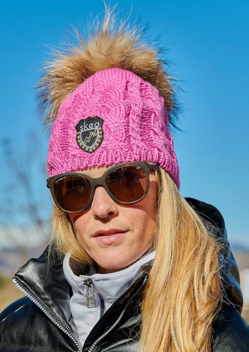 ski jackets, ski pants, luxury skiwear, ski apparel, ski fashion, fur ski apparel, fur trim, Betty (Big Pom) Hat, Skea Limited, Skea Limited - Skea Limited