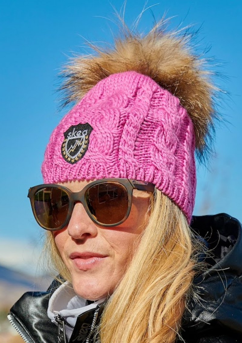 ski jackets, ski pants, luxury skiwear, ski apparel, ski fashion, fur ski apparel, fur trim, Betty (Big Pom) Hat, Skea Limited, Skea Limited - Skea Limited