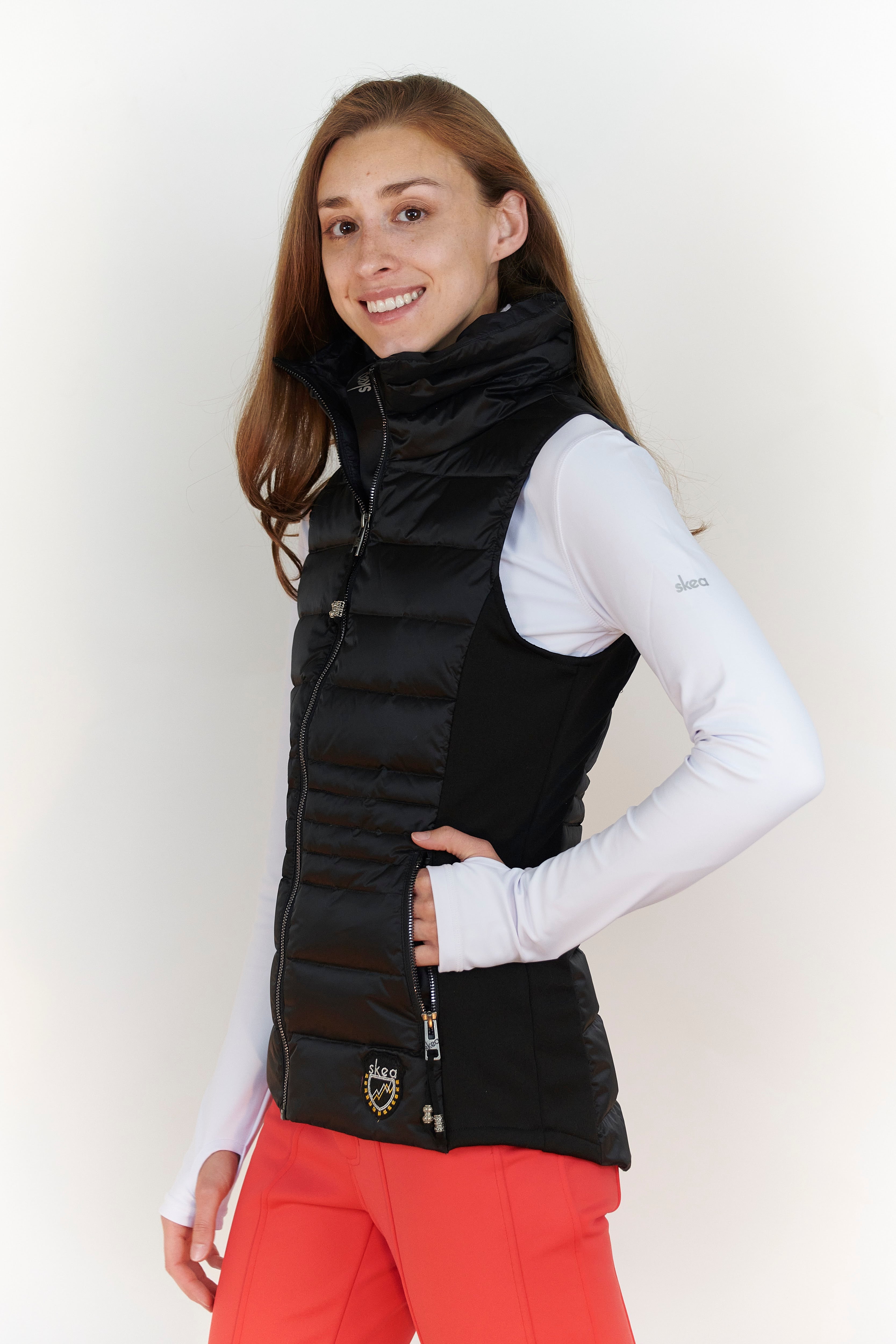 ski jackets, ski pants, luxury skiwear, ski apparel, ski fashion, fur ski apparel, fur trim, Cosmic Vest, Skea Limited, Skea Limited - Skea Limited
