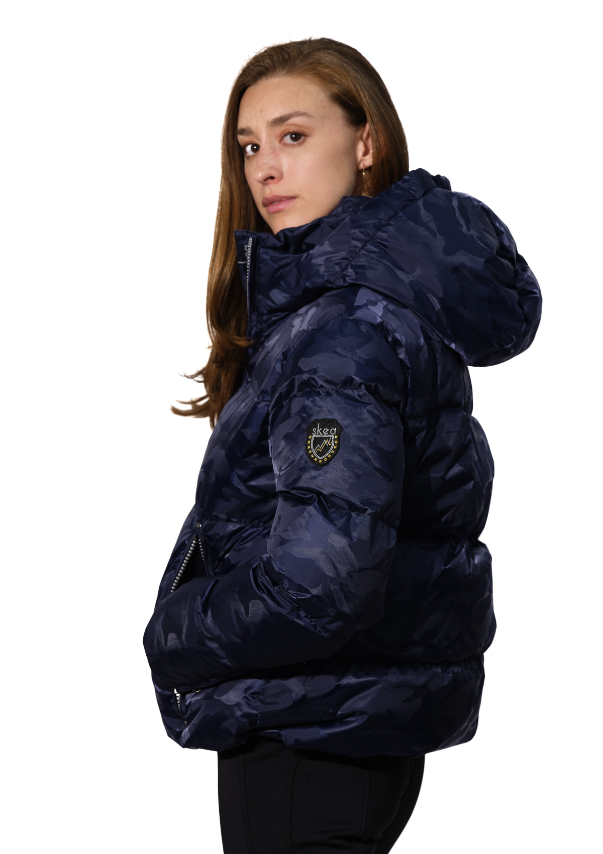 ski jackets, ski pants, luxury skiwear, ski apparel, ski fashion, fur ski apparel, fur trim, Revive Jacket Camo, Skea Limited, Skea Limited - Skea Limited