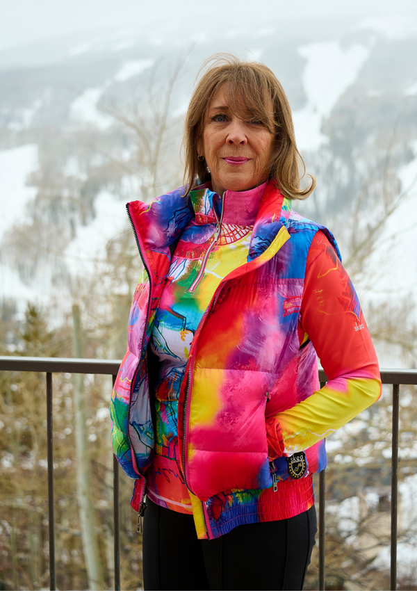 ski jackets, ski pants, luxury skiwear, ski apparel, ski fashion, fur ski apparel, fur trim, Rio Down Vest - Taos Edition, Skea Limited, Skea Limited - Skea Limited
