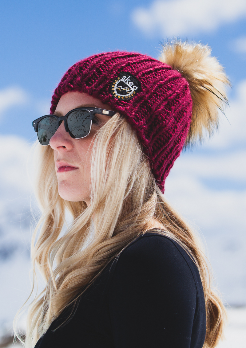 Designer top ski hats